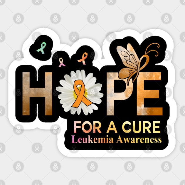 Hope For A Cure Butterfly Flower Leukemia Sticker by HomerNewbergereq